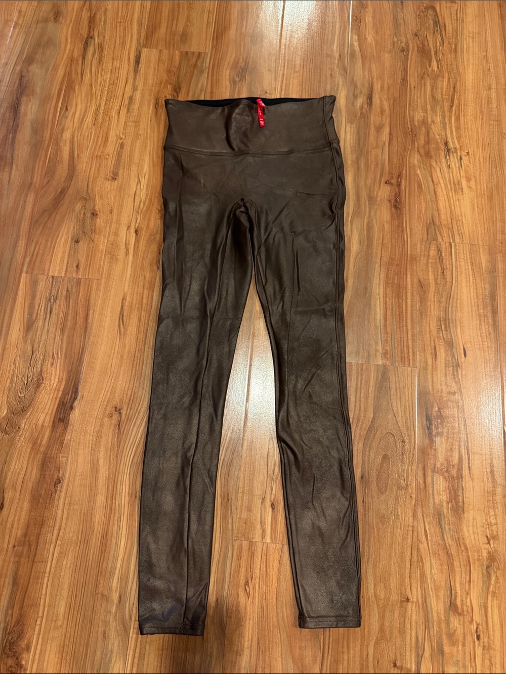 SPANX leggings small ladies coppery color/ leather look